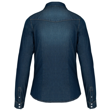 Chemise denim manches longues femme Bleu Jean – Kariban – vue 2