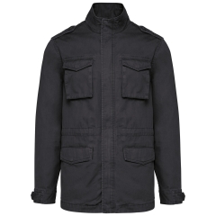 Veste Safari Homme Kariban – Coloris Noir Washed (290 g/m²)