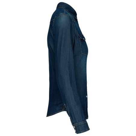 Chemise denim manches longues femme Bleu Jean – Kariban – vue 3