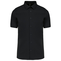 Chemise coton élasthanne manches courtes Kariban – Noir