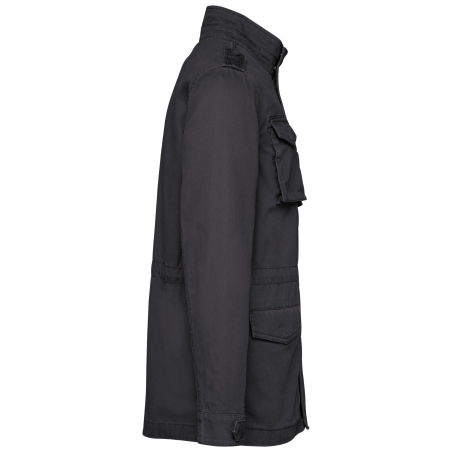 Veste Safari Homme Kariban – Coloris Noir Washed (290 g/m²) – vue 3