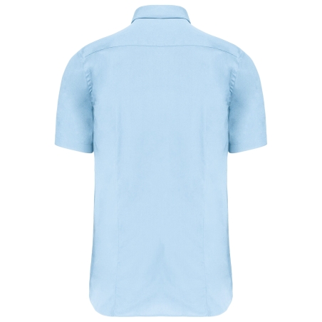 Chemise coton élasthanne manches courtes Bleu Kariban – vue 2
