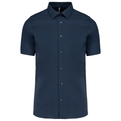 Chemise Manches Courtes Coton Stretch Marine Kariban