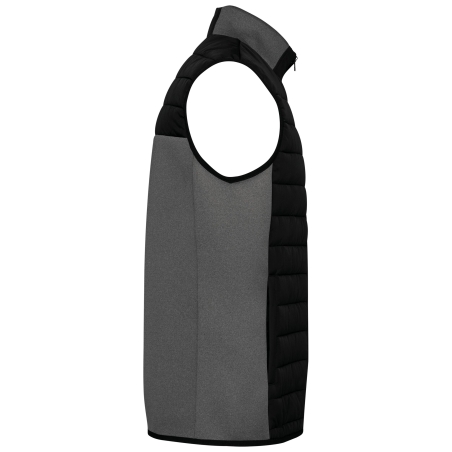 Bodywarmer bi-matière homme Kariban – Noir / Gris chiné – vue 3