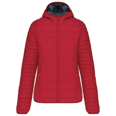 Doudoune légère à capuche femme Rouge Kariban – Personnalisable