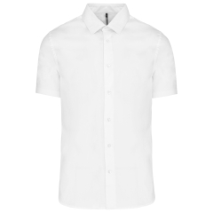 Chemise Blanche Manches Courtes Coton/Élasthanne Kariban