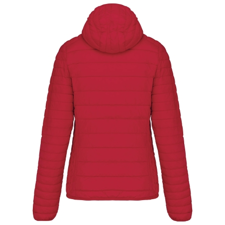 Doudoune légère à capuche femme Rouge Kariban – Personnalisable – vue 2