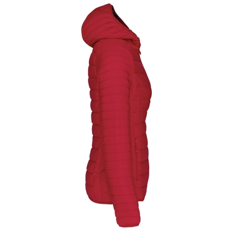 Doudoune légère à capuche femme Rouge Kariban – Personnalisable – vue 3