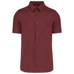 Chemise manches courtes coton stretch Bordeaux Kariban