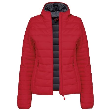 Doudoune légère à capuche femme Rouge Kariban – Personnalisable – vue 5