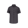 Chemise micro-sergé manches courtes sans repassage Gris Kariban