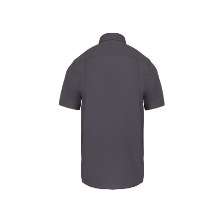Chemise micro-sergé manches courtes sans repassage Gris Kariban – vue 2