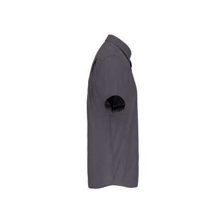 Chemise micro-sergé manches courtes sans repassage Gris Kariban – vue 3