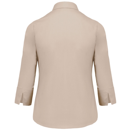Chemise Popeline Polycoton Manches 3/4 Femme Kariban – Beige – vue 2