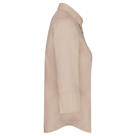 Chemise Popeline Polycoton Manches 3/4 Femme Kariban – Beige – vue 3