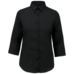 Chemise Popeline Manches 3/4 Femme Kariban – Noir