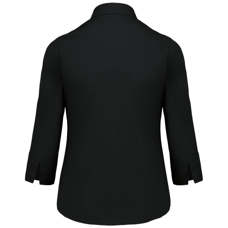 Chemise Popeline Manches 3/4 Femme Kariban – Noir – vue 2