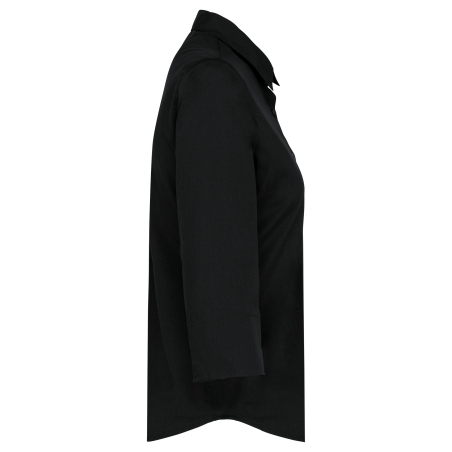 Chemise Popeline Manches 3/4 Femme Kariban – Noir – vue 3