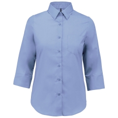 Chemise Popeline Manches 3/4 Femme Ciel – Kariban