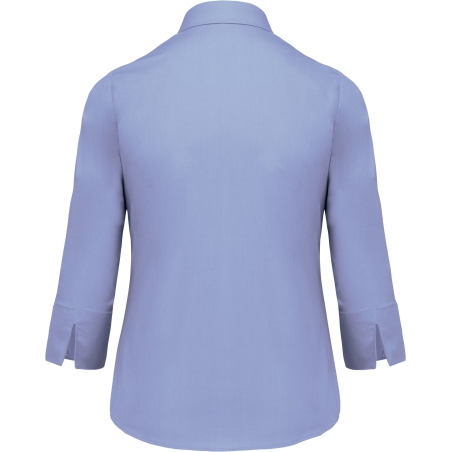 Chemise Popeline Manches 3/4 Femme Ciel – Kariban – vue 2