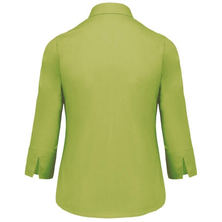 Chemise Popeline Polycoton Manches 3/4 Femme Kariban Vert Lime – vue 2