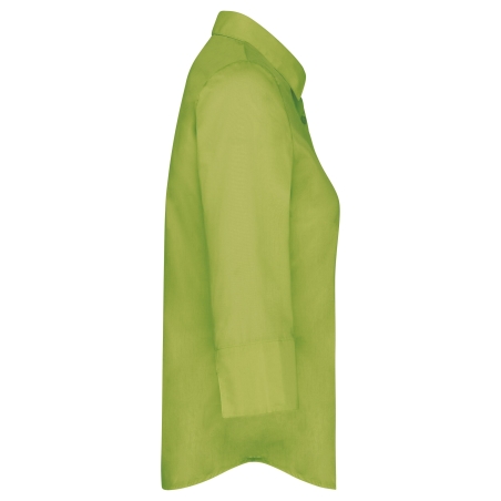Chemise Popeline Polycoton Manches 3/4 Femme Kariban Vert Lime – vue 3
