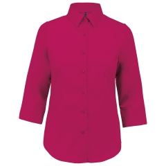 Chemise Popeline Polycoton Manches 3/4 Femme Kariban Fuchsia
