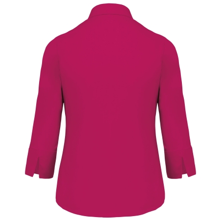 Chemise Popeline Polycoton Manches 3/4 Femme Kariban Fuchsia – vue 2