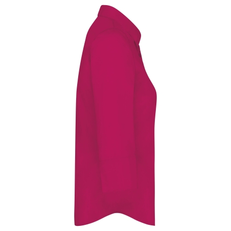 Chemise Popeline Polycoton Manches 3/4 Femme Kariban Fuchsia – vue 3