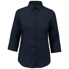 Chemise popeline manches 3/4 femme Kariban – Marine