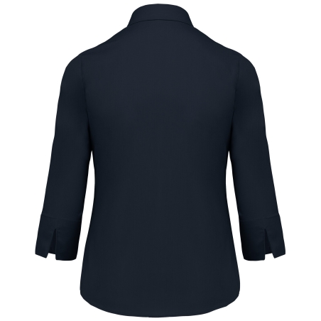 Chemise popeline manches 3/4 femme Kariban – Marine – vue 2