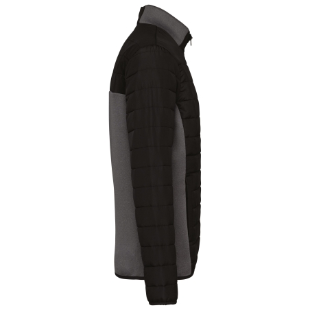 Veste bi-matière homme Kariban – Noir / Gris Chiné – vue 3