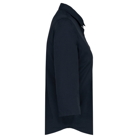 Chemise popeline manches 3/4 femme Kariban – Marine – vue 3