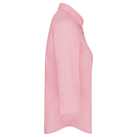 Chemise popeline manches 3/4 femme Kariban – Rose pâle – vue 3