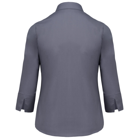 Chemise popeline manches 3/4 femme Kariban – Gris – vue 2