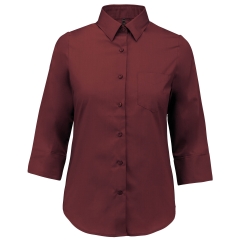 Chemise popeline manches 3/4 femme Kariban – Bordeaux