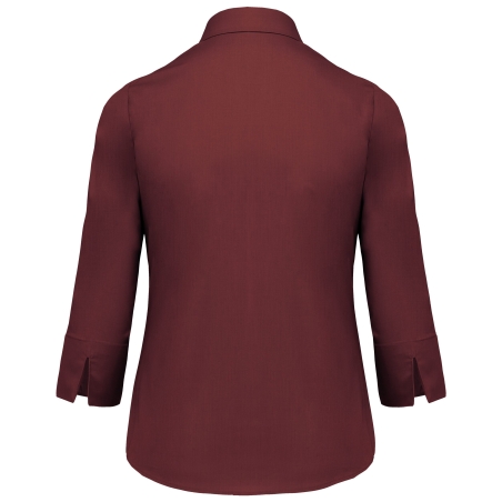 Chemise popeline manches 3/4 femme Kariban – Bordeaux – vue 2