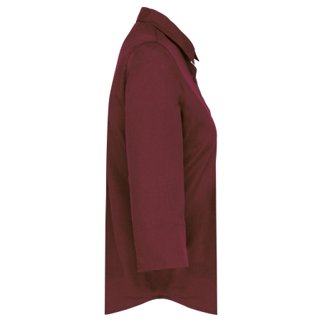 Chemise popeline manches 3/4 femme Kariban – Bordeaux – vue 3