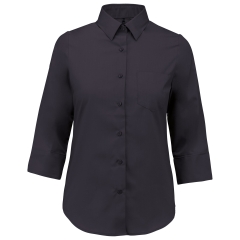 Chemise Popeline Polycoton Manches 3/4 Femme Kariban Gris
