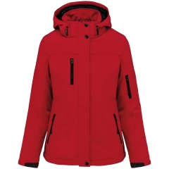 Parka Softshell 3 Couches Doublée Capuche Femme Rouge Kariban