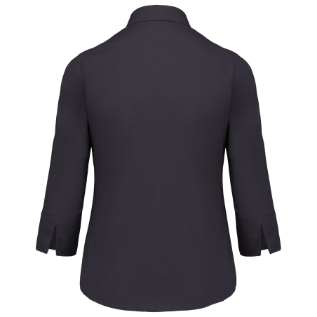 Chemise Popeline Polycoton Manches 3/4 Femme Kariban Gris – vue 2