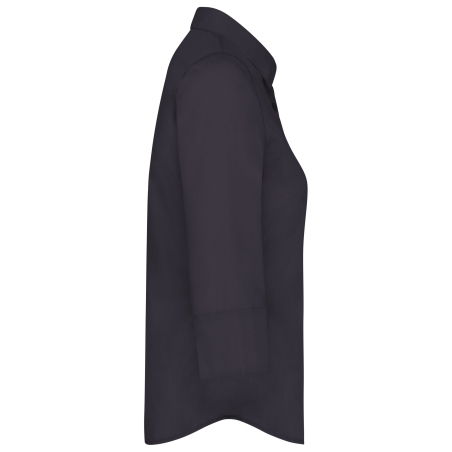 Chemise Popeline Polycoton Manches 3/4 Femme Kariban Gris – vue 3