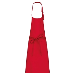 Tablier coton sans poche Rouge Kariban – Taille unique