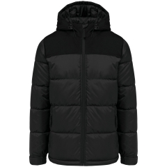 Parka matelassée bi-ton à capuche unisexe Kariban – Noir