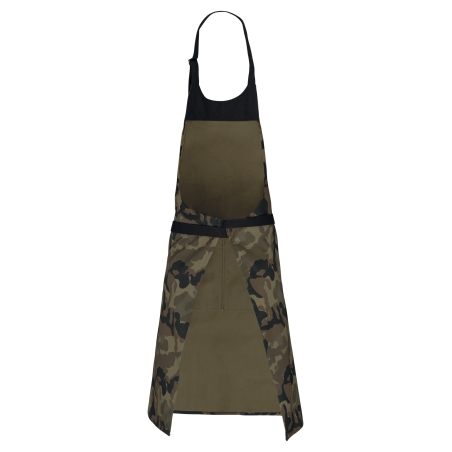 Tablier coton avec poche Kariban – Vert Olive Camouflage – vue 2