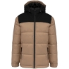 Parka matelassée à capuche bi-ton unisexe Noir