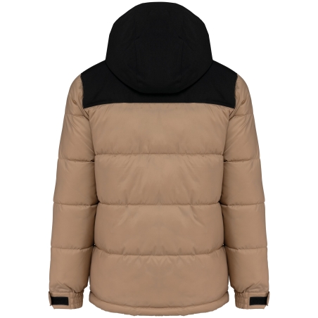 Parka matelassée à capuche bi-ton unisexe Noir – vue 2