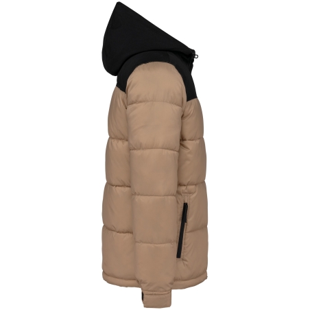 Parka matelassée à capuche bi-ton unisexe Noir – vue 3