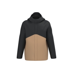 Parka 3-en-1 imperméable à capuche Kariban – Noir / Camel