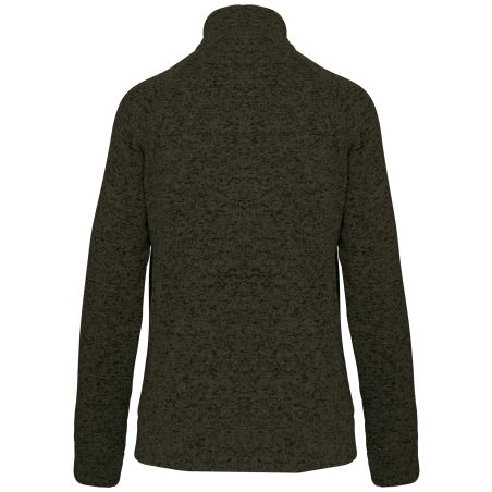 Veste zippée chinée femme Vert Dark Khaki Melange – Kariban – vue 2